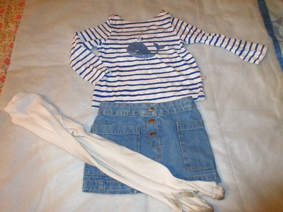 Arizona Jeans Co filles bébé 4 T coton à manches longues Bleu Sarcelle Top Look Superposé Rivets 