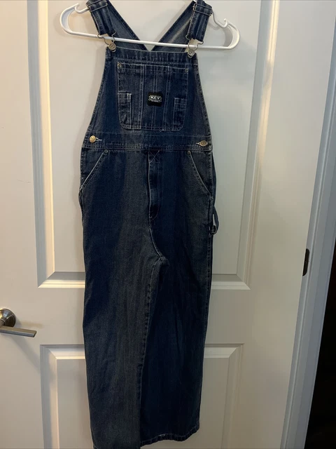 Key Bib Overall Jeans Pants Youth 12 Blue Denim Casual Outdoors Carpenter Work