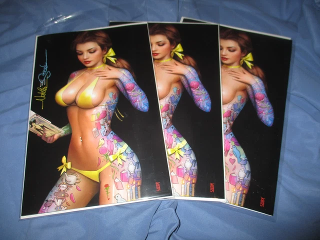 ZIRTY GIRLZ #3 Signed BELLE Nathan Szerdy Comic Art Book Set 3 TATTOO COSPLAY