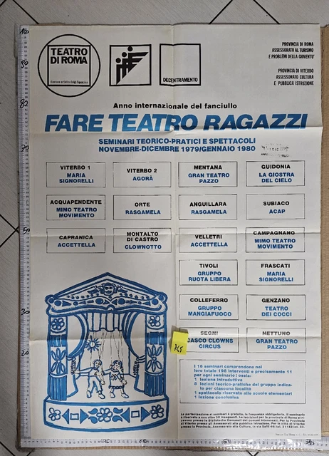 Manifesto Teatro Di Roma 1980 Viterbo Mentana Orte Guidonia Montalto Spettacoli