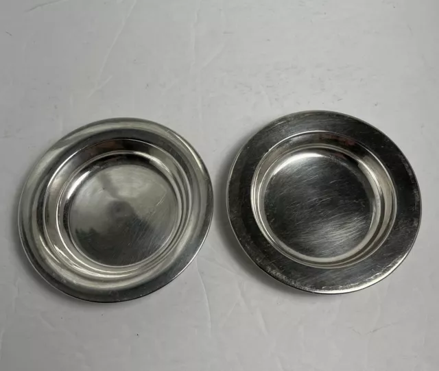 Set Of 2 Sterling 950 Plates, Small 3.25 in, 2 Plates Weight 47.7g