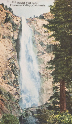 Vintage Postcard Yosemite California CA Bridal Veil Falls Divided Back Unposted