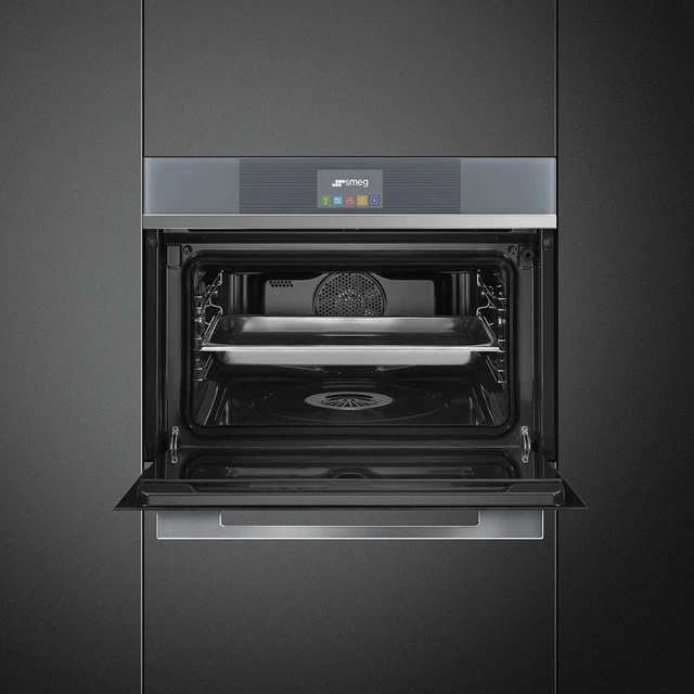 SMEG Kompakt-Dampfbackofen avec Grill Verre en Argent 40L Linea Design SF4104VCS 2