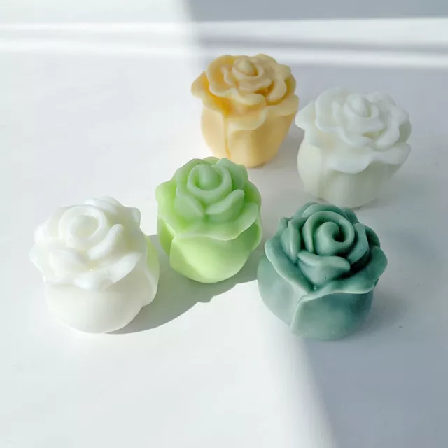 3D Rose Blume Silikon Form Aromatherapie Kerze Gips Soja Seife Wachs Form DIY