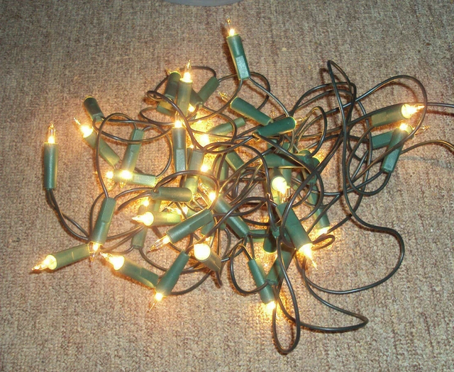 ANCIENNE GUIRLANDE ÉLECTRIQUE lumineuse de Noël 50 lampes non