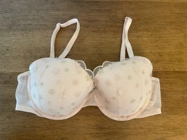 Victoria's Secret Pink Star Lace 34D Sexy Tee Lightly Lined Demi Bra VS!!!