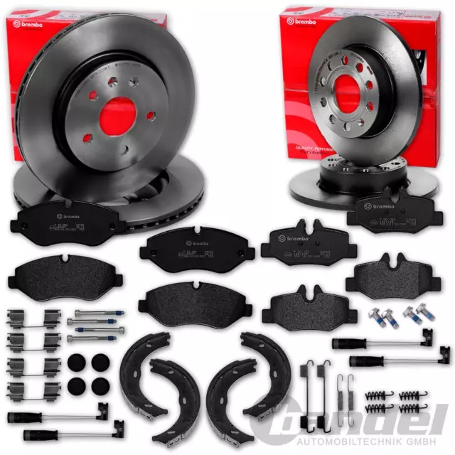 brembo BREMSSCHEIBEN + BELÄGE + HANDBREMSE VORNE+HINTEN für MERCEDES W639 VIANO