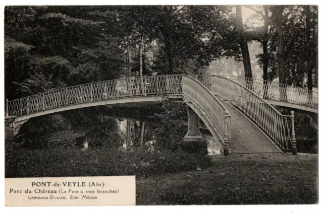 CPA 01 - PONT-DE-VEYLE (Ain) - Parc du Château (Three Branch Bridge)