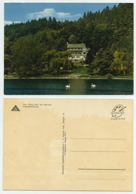 61606 - High Drive on Lake Edersee - Youth Hostel - Old Postcard