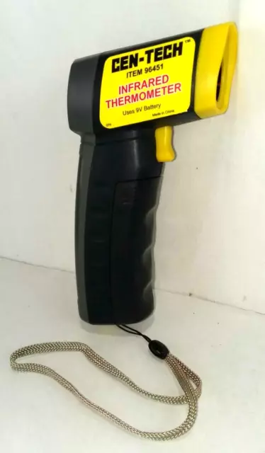 Cen-Tech Infrared Thermometer Handheld 9-volt Battery Operated Tested Works Good