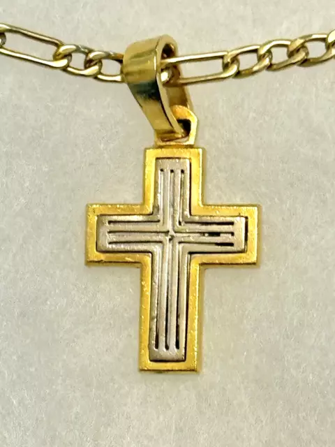 18K SOLID GOLD Chain with Cross Pendant. 13.2 Grams Total Weight $800. ...