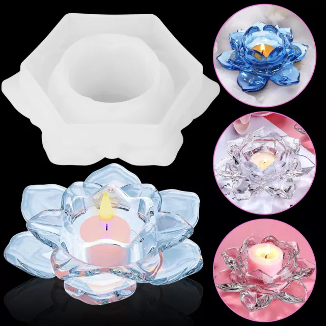 DIY Silicone Lotus Flower Resin Mold Epoxy Mould Casting Tray Making Craft Tool