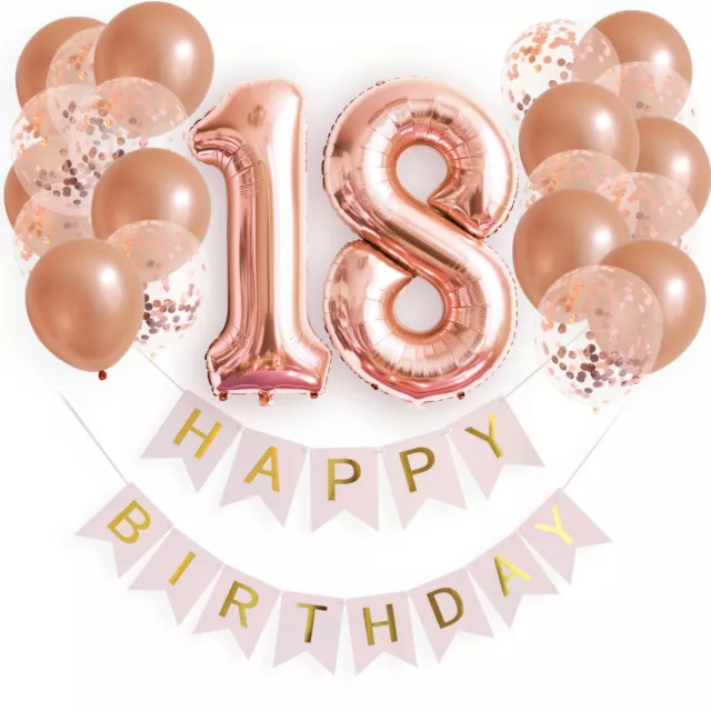 Luftballon Set 1-100 Rosé Geburtstag Zahlen Alter Party Konfetti Happy Birthday