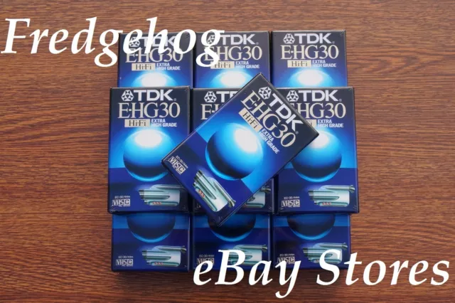 10 X Super TDK EC-30 Ehg Compact Vhs-C Caméscope Vidéo Cassettes / Cassettes