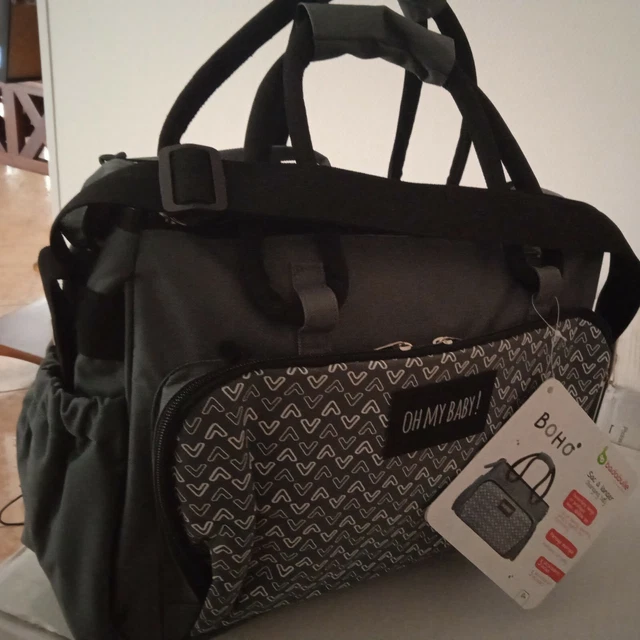 BADABULLE Sac a Langer Boho -Gris