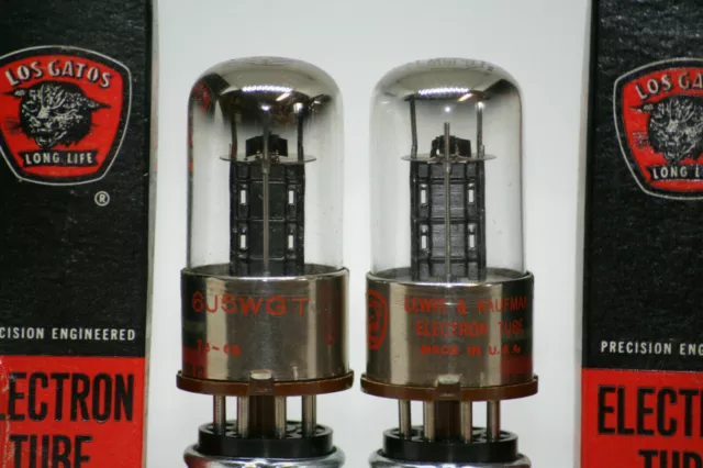 6J5 WGT NOS röhre raytheon MATCHED PAIR tube METAL BASE BLACK PLATE L63 valve X2