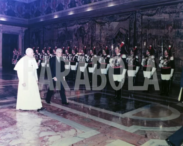 Foto vintage Roma, Quirinale, Papa Giovanni Paolo II, visita, 1993, 20x25 cm