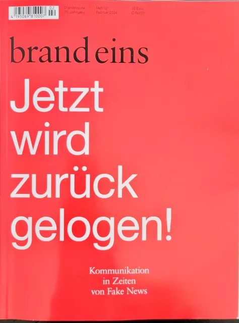 Brand Eins brandeins 02/2024 Februar 2024 einmal gelesen NP Euro 10,00