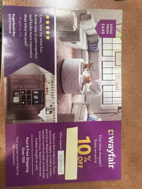 Wayfair Coupon Promo Code 10% Off 1st Order ULTRA FAST! EXP 11/21/23