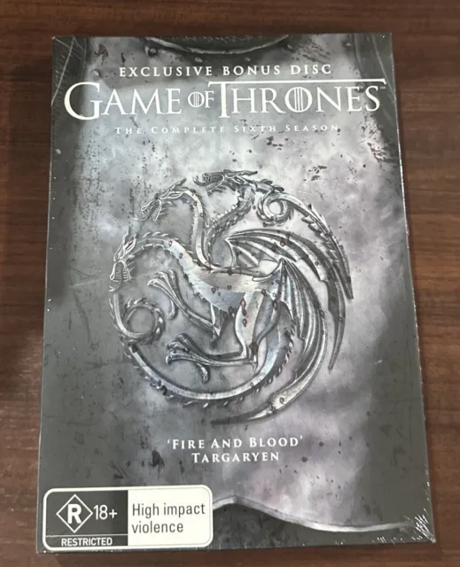 Game Of Thrones Season 6 (6 DVD Set, 2016) - Plus Bonus Disc - Sealed
