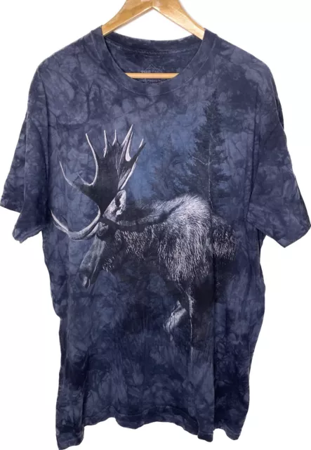 The Mountain Moose Animal Shirt Tiedye blue Mens Size Large 2010