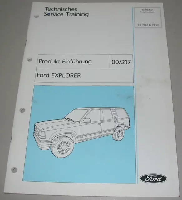 Technische Service Training Produkt Einführung Ford Explorer Stand 09/1992