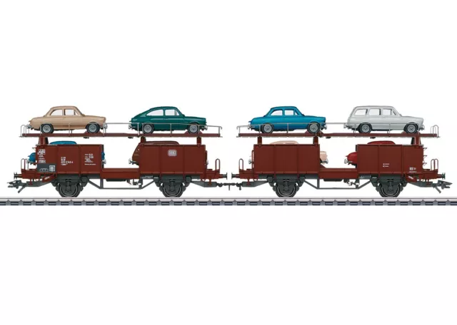 MARKLIN art. 46129 DB carro porta auto doppio Laaes 541 con carico auto VW ep.IV