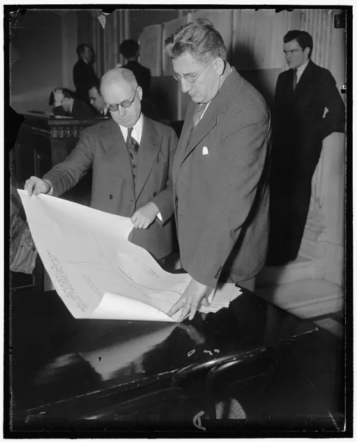 Reproduced 1938 Photo Prof Paul H Douglas, Right, Univ Chicago, & Prof Alvin  f