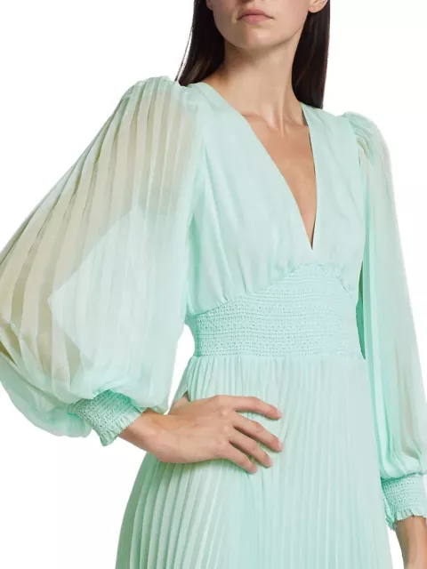 ALICE + OLIVIA Sion Long Sleeve Pleated Midi Dress  Size:0 $550 NWT 3