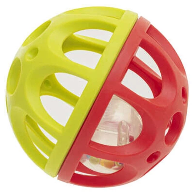 Jeu Enfant "Boule Hochet" 10cm Rouge & Vert