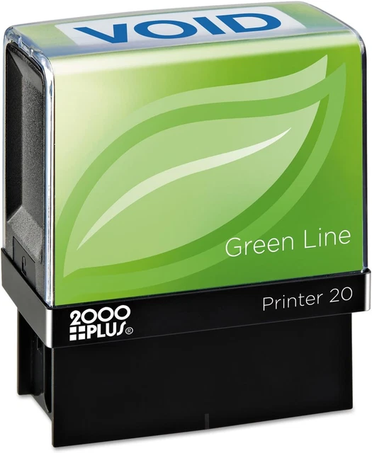 098373  Green Line Message Stamp Void 1 1/2 X 9/16 Blue