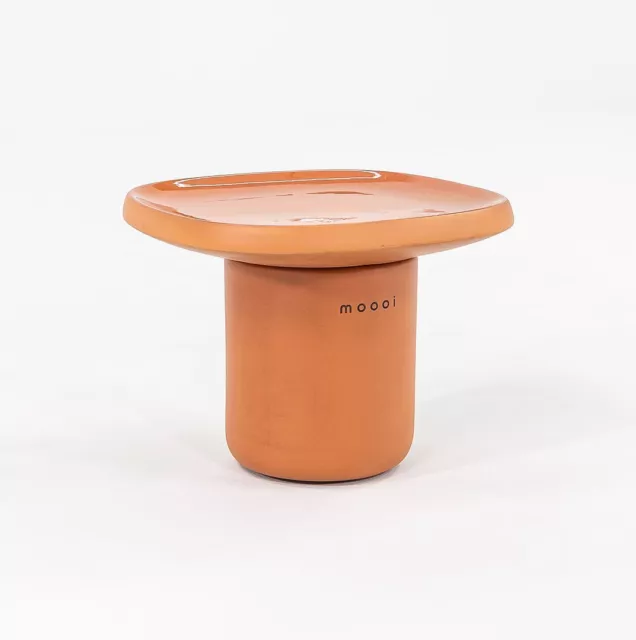 2022 Simone Bonanni for Moooi Obon Side Table Square High in Terracotta 2x Avail