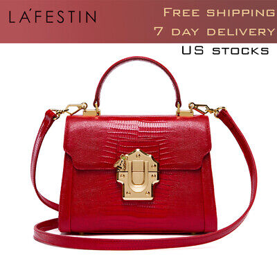 LUXURY Handbag DESIGNER Serpentine Lock Split Leather Fashion Bag Women's Bag