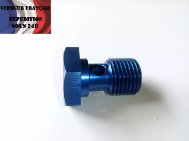 Vis Banjo aluminium bleu anodisé M12 x 1,25 mm longueur 20 mm VENDEUR FRANCAIS