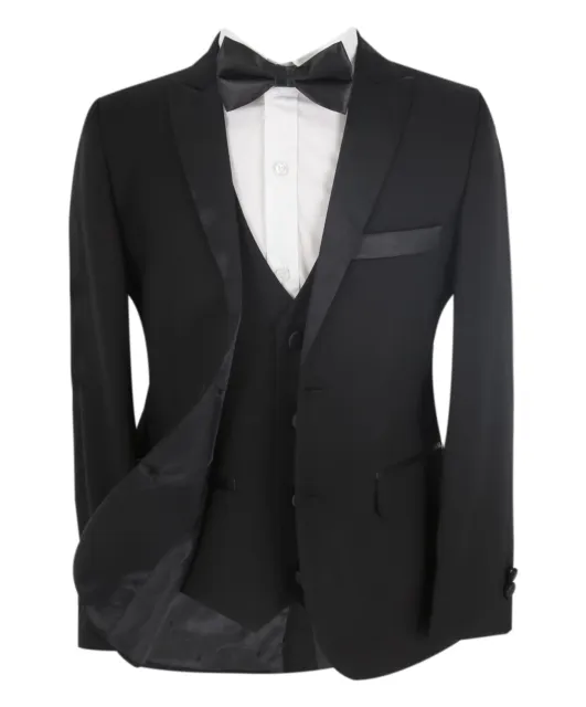 Boys Pageboy Tuxedo Dinner Suit, 5 Piece Complete Wedding Prom Outfit