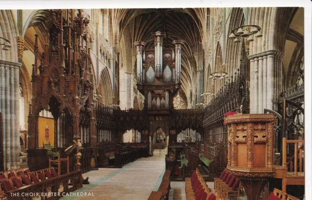 Old Postcard - The Choir, Exeter Cathedral - Unposted 1251