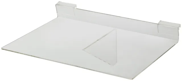 14 x 10 inch Clear Acrylic Shelf for Slatwall or Wire Grid