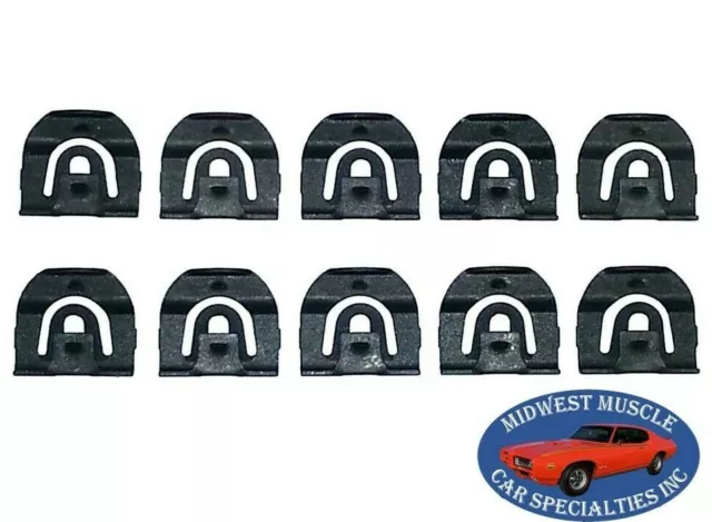 64-67 GM Front Windshield Rear Window Reveal Trim Moulding Molding Clips 10pcs H