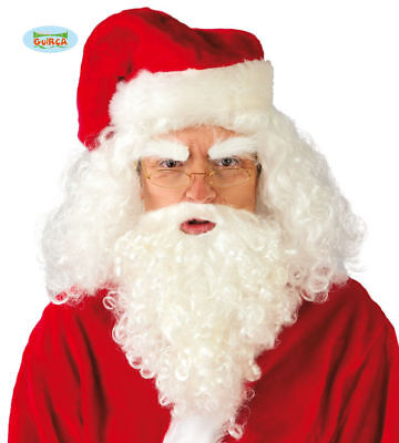 Parrucca Con Barba Da Babbo Natale Per Travestimento Costume Vestito Santa Claus