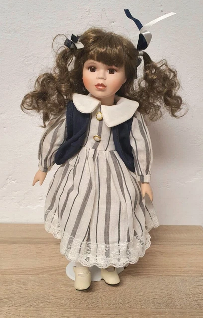 Poupée D'artiste En Porcelaine – 33 Cm, Vintage Allemagne (1980-1989), Blonde Yeux Bleus