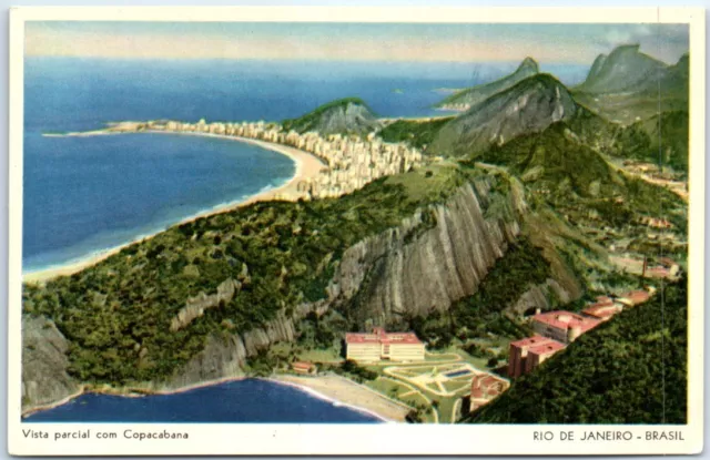 Postcard - Partial View with Copacabana, Rio de Janeiro, Brazil