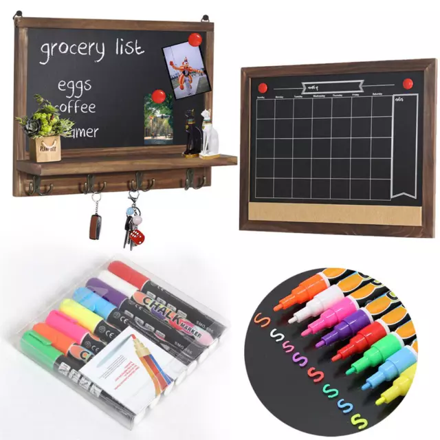 Weekly Wall Planner Blackboard, Magnetic Memo Board with Liquid Chalk Marker Pen