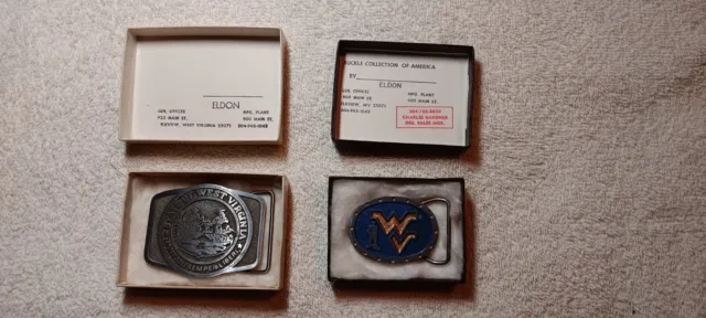 Collectable WEST VIRGINIA - WV belt buckles (2) Made by Eldon - 1st editions