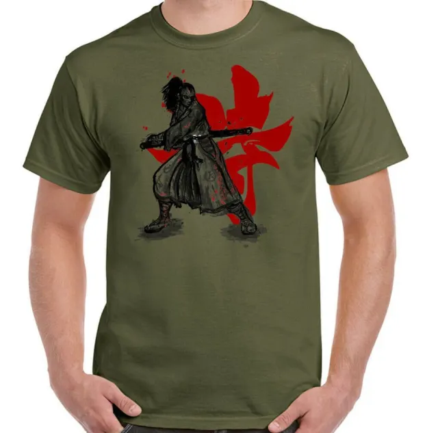 T-shirt Samurai Warrior da uomo arti marziali MMA allenamento top spada Kanta Giappone 6