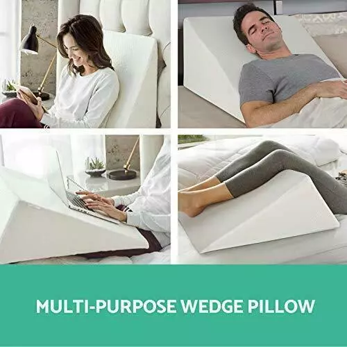 Large Triangle Bed Wedge Pillow For Back Neck Pain Snoring / Pregnancy Support