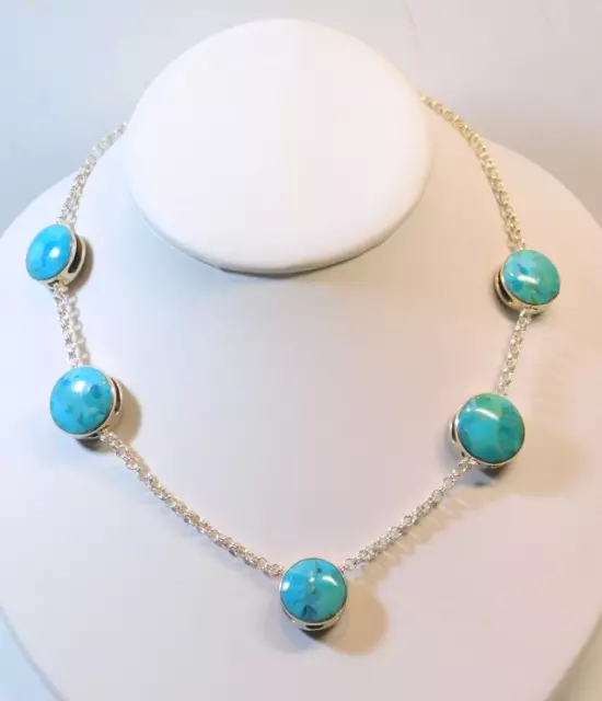 Jay King DTR Mine Finds Sterling Silver Turquoise and Rainbow Calsilica Necklace