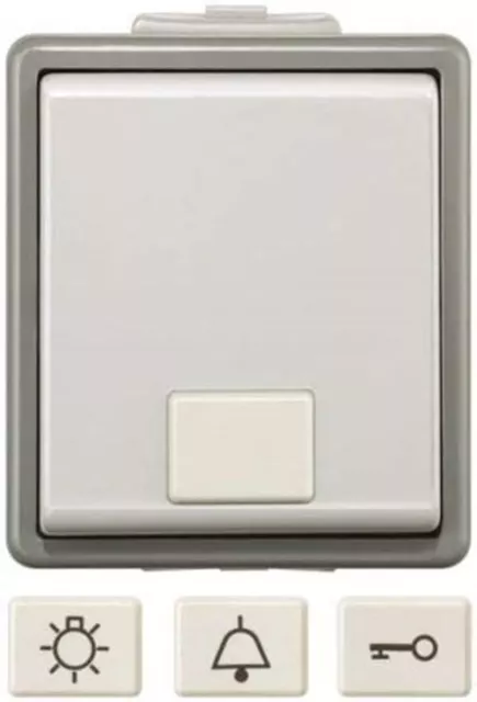 Grey 10 A Surface Mount Push Button Light Switch Dark Grey, 1 Way Clip In Gloss,