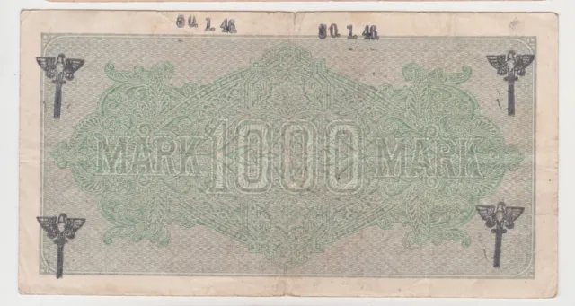 Rare GERMANY 1000 Reich Mark 1922 Reichsbanknote Deutschland p.76 Eagles Stamped