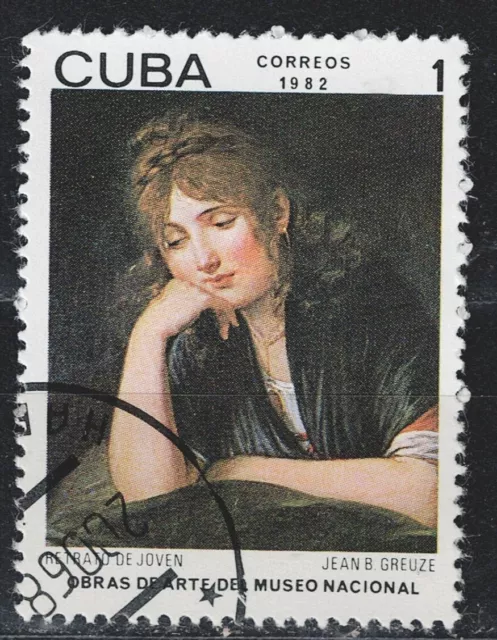 Caribs Art J. B. Greuze Famous Painting stamp 1982 A-4