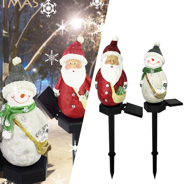 Solar Stake Light Garden Santa Snowman Lights for Landscape Christmas P